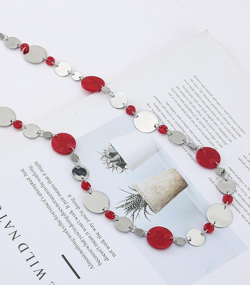 BULINLIN Layered Silver Long Necklace for Women Turquoise Stone Beaded Strand Sweater Chain Necklaces Fashion Costume Jewelry Gifts for Mom - Image 4
